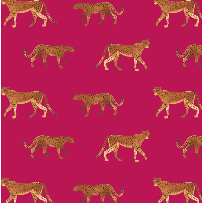 Indoor/Outdoor Decorative Pillow, Cheetah Walk Raspberry - Decorative Pillows - 4