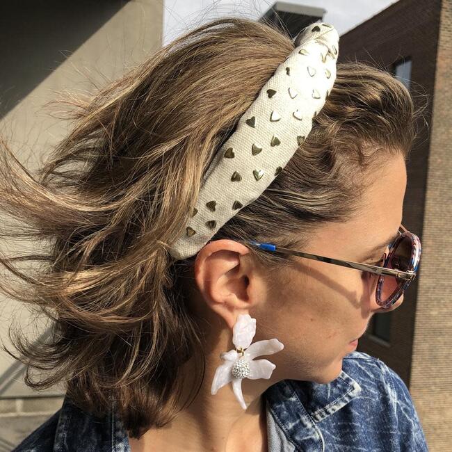 Petite Heart-Studded Woven Headband - Hair Accessories - 2