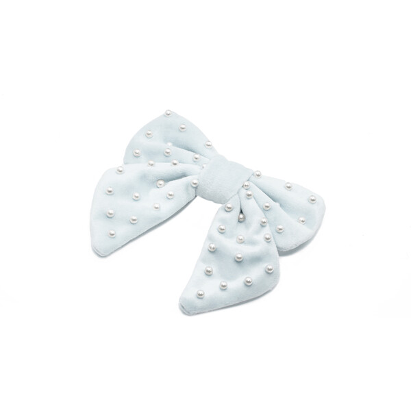 Petite Jeweled Bow Barrette, Ice Blue - Lele Sadoughi Hair Accessories ...