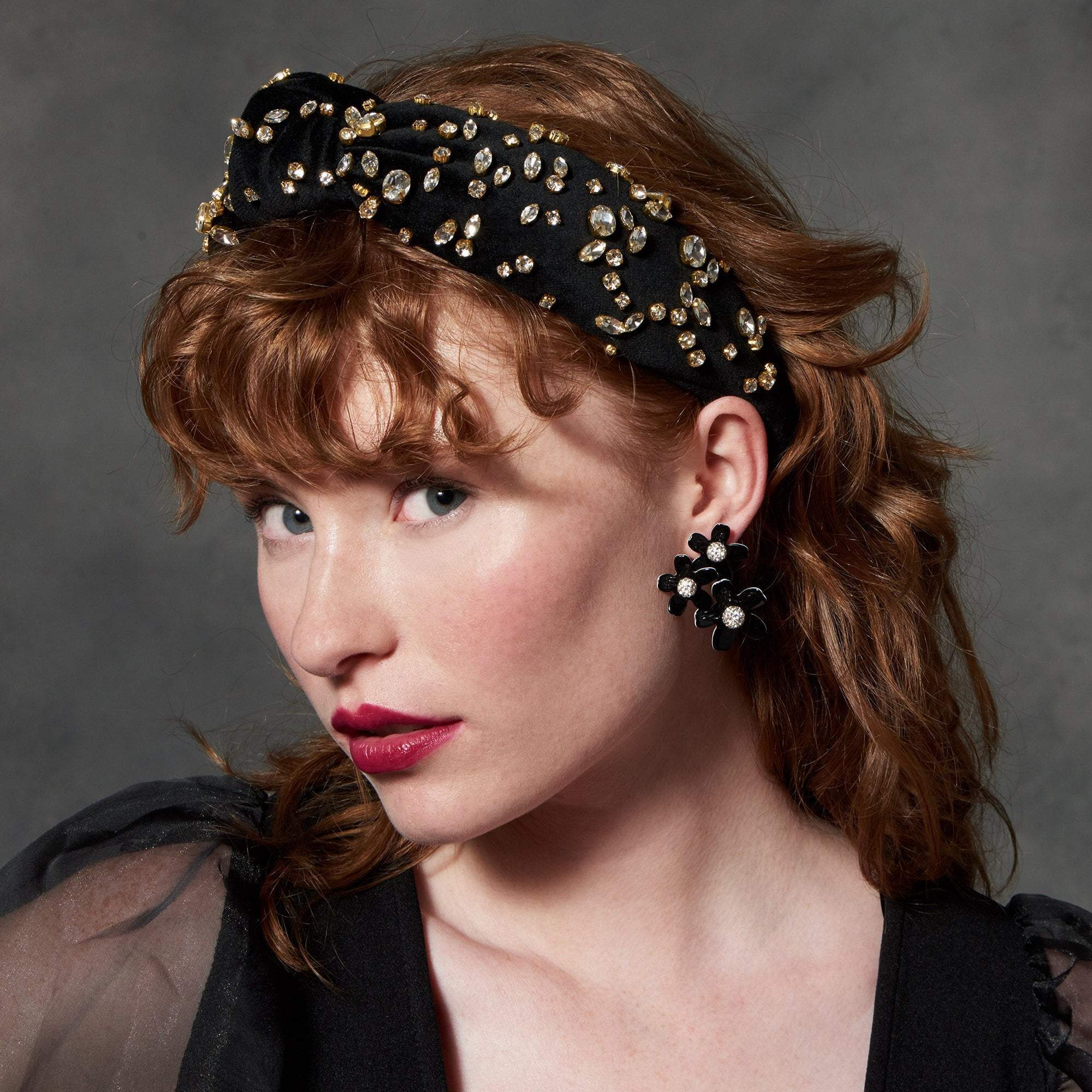 LELE JET SPLATTER WOVEN STUDDED HEADBAND Crystal Star of David Knotted Headband by Lele Sadoughi main image 4