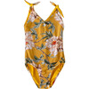 Flower Flush Light Up One Piece Swimsuit, Yellow - One Pieces - 1 - thumbnail
