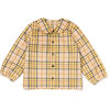 Peter Pan Collar Shirt, Yellow Plaid - Shirts - 1 - thumbnail