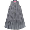 Women's Evelyn Reversible Tiered Dress, Black Stripe - Dresses - 1 - thumbnail
