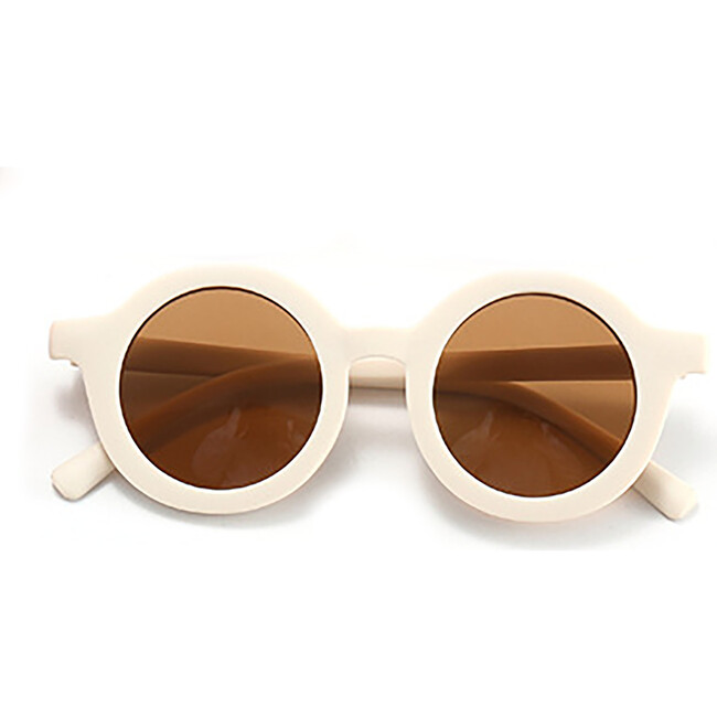 Round Retro Sunglasses, Sand Dollar - Sunglasses - 1