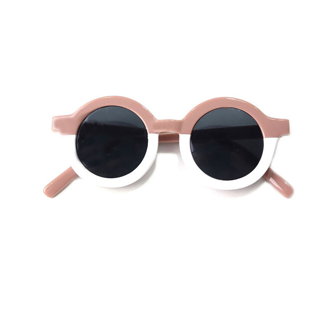 Round Retro Two Tone Sunglasses, Dusty Rose