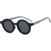 Round Retro Sunglasses, Outerspace Black - Sunglasses - 1 - thumbnail