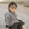 Round Retro Sunglasses, Outerspace Black - Sunglasses - 2