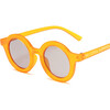 Round Retro Sunglasses, Light Tangerine - Sunglasses - 1 - thumbnail