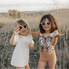 Round Retro Two Tone Sunglasses, Dusty Rose - Sunglasses - 2