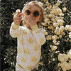 Round Retro Sunglasses, Light Tangerine - Sunglasses - 2