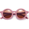 Round Retro Sunglasses, Dusty Rose - Sunglasses - 1 - thumbnail