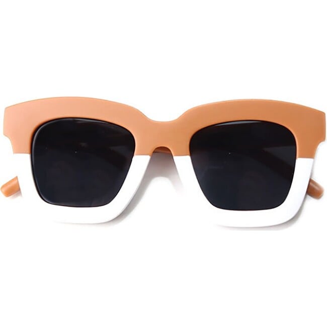 Cat Eye Rectangle Two Tone Sunglasses, Fawn