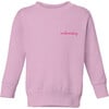 Little Kid Small Embroidery Classic Crewneck, Pink - Sweatshirts - 1 - thumbnail