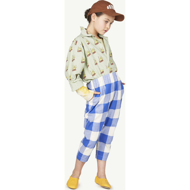 Elephant Kids Trousers Blue Vichy Logo