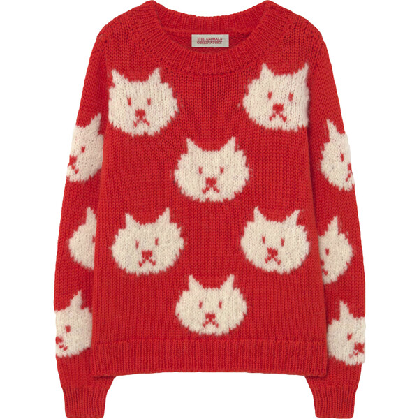 Arty Bull Kids Sweater Red - The Animals Observatory Tops | Maisonette