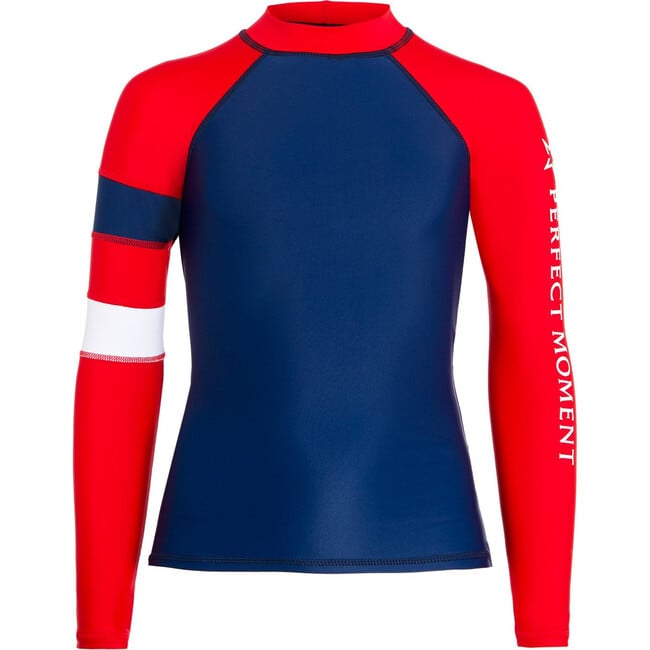 Surfing Rash Guard, Red/Navy - Rash Guards - 1