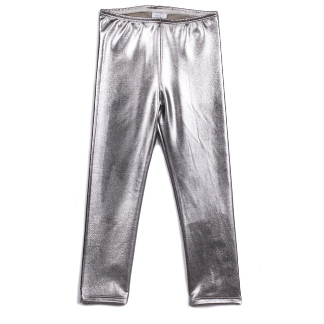 Tiffany Metallic Legging, Silver - Leggings - 1