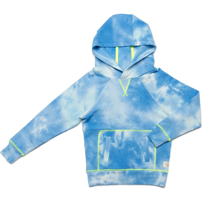 Larson Hoodie, Blue Tie Dye - Sweatshirts - 1