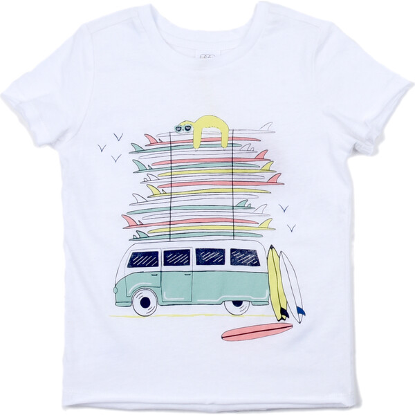 Damian Graphic Tee, White - Egg New York Tops | Maisonette