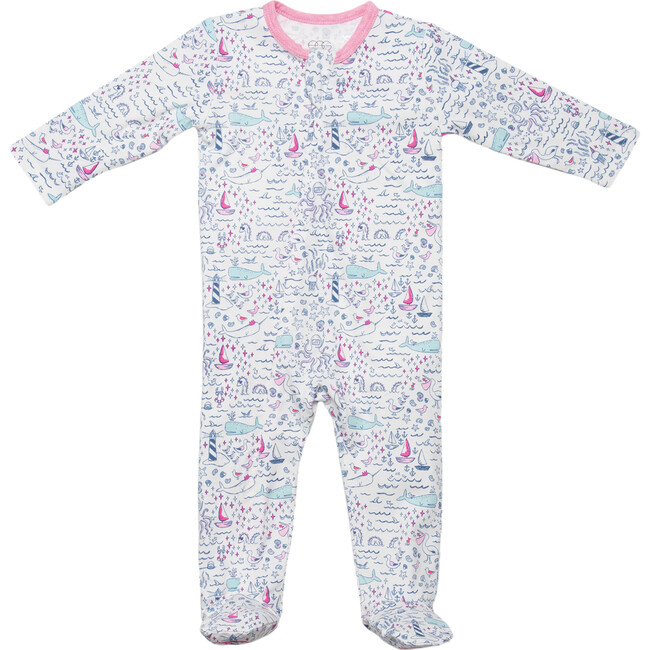 Classic Zipper Footie, Whales - Rompers - 1