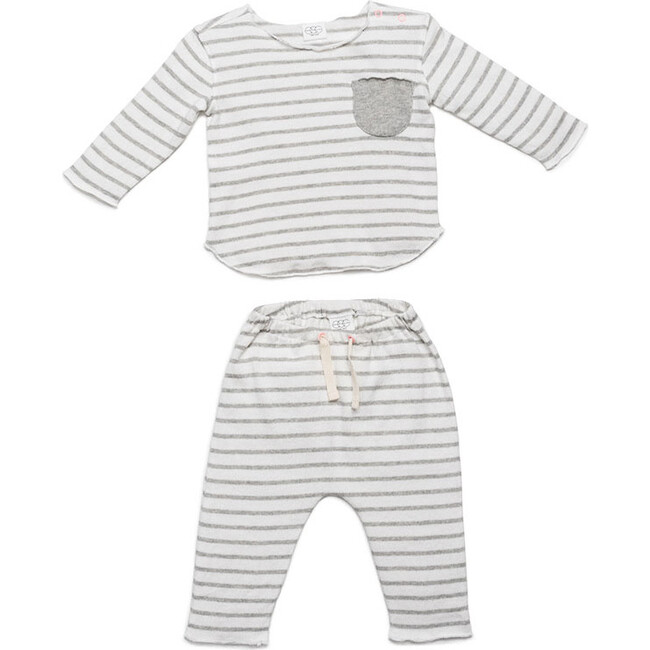 Bobbi Set, Grey Stripes - Mixed Apparel Set - 1