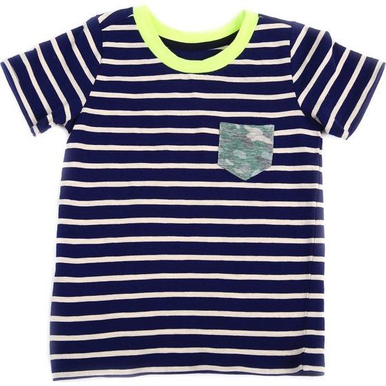 Shane Pocket Tee, Navy Stripes - Tees - 1