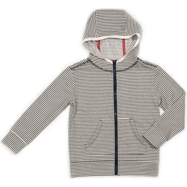 Finn Hoodie, Blue Stripe - Jackets - 1