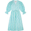 Women's The Honeycomb Dress, Blue & Green Floral - Dresses - 1 - thumbnail