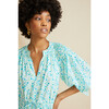 Women's The Honeycomb Dress, Blue & Green Floral - Dresses - 2