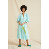 Women's The Honeycomb Dress, Blue & Green Floral - Dresses - 3