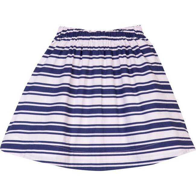 The Little Gathered Skirt, Blue & White Stripe