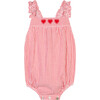 The Little Frilly Romper, Red & White Striped Seersucker - Rompers - 1 - thumbnail