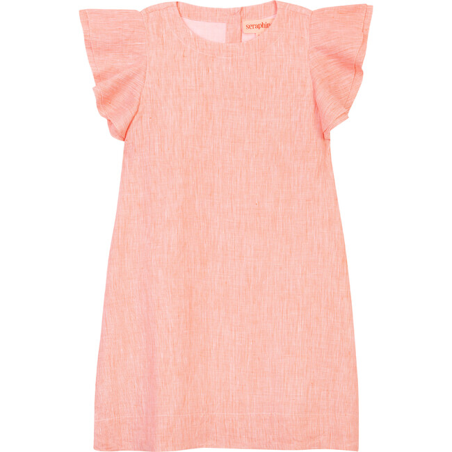 The Little Capri Dress, Coral Linen Chambray