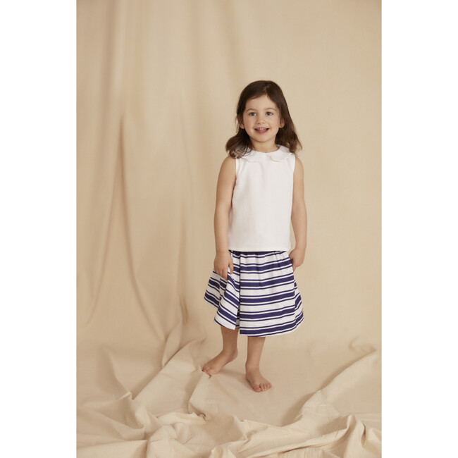 The Little Gathered Skirt, Blue & White Stripe