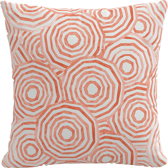 Umbrella Swirl Decorative Pillow, Coral