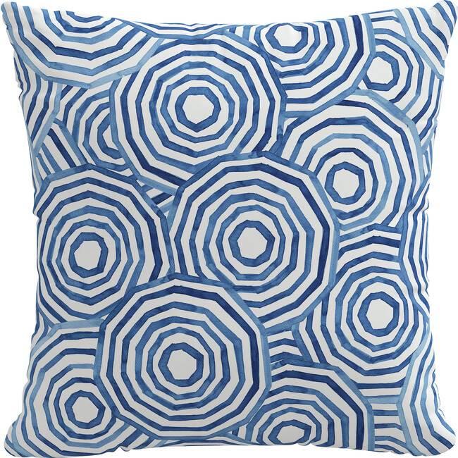 Umbrella Swirl Decorative Pillow, Navy - Decorative Pillows - 1