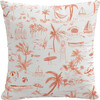 Beach Toile Decorative Pillow, Coral - Decorative Pillows - 1 - thumbnail