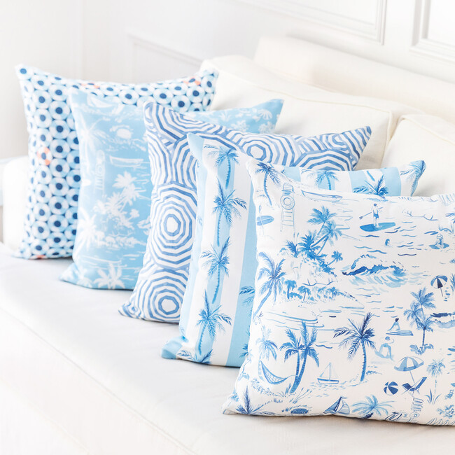 Cabana Palm Decorative Pillow, Blue