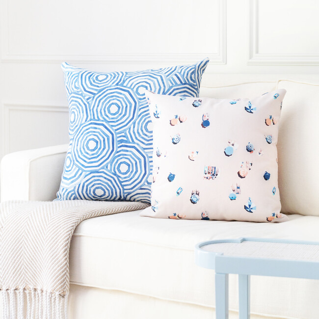 Umbrella Swirl Decorative Pillow, Navy - Decorative Pillows - 2