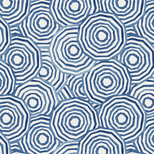 Umbrella Swirl Outdoor Pillow, Navy - Decorative Pillows - 3
