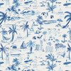 Beach Toile Decorative Pillow, Navy - Decorative Pillows - 3