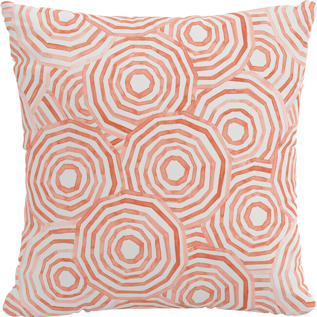Umbrella Swirl Outdoor Pillow, Coral