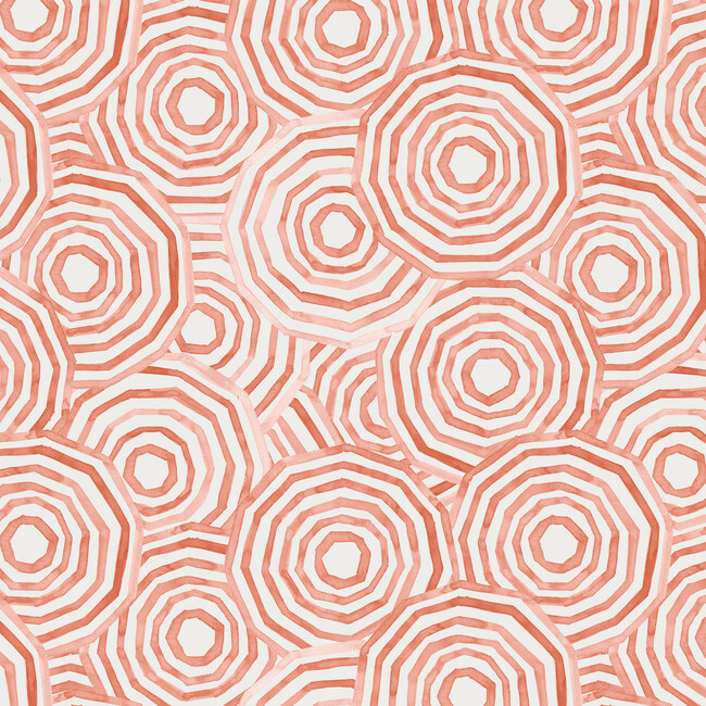 Umbrella Swirl Outdoor Pillow, Coral - Decorative Pillows - 3