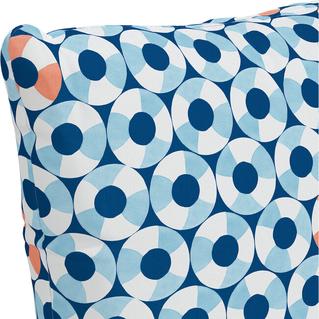 Pool Rings Grid Outdoor Pillow, Navy - Decorative Pillows - 4