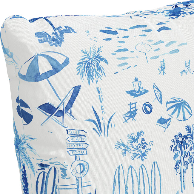 Beach Toile Outdoor Pillow, Navy - Decorative Pillows - 4