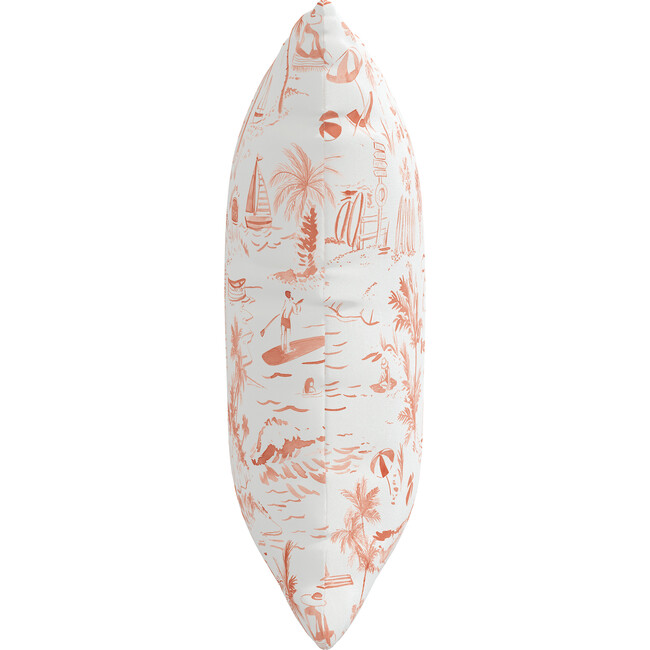 Beach Toile Outdoor Pillow, Coral - Decorative Pillows - 5