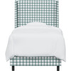 Quinn Wingback Bed, Powder Blue Gingham - Beds - 1 - thumbnail