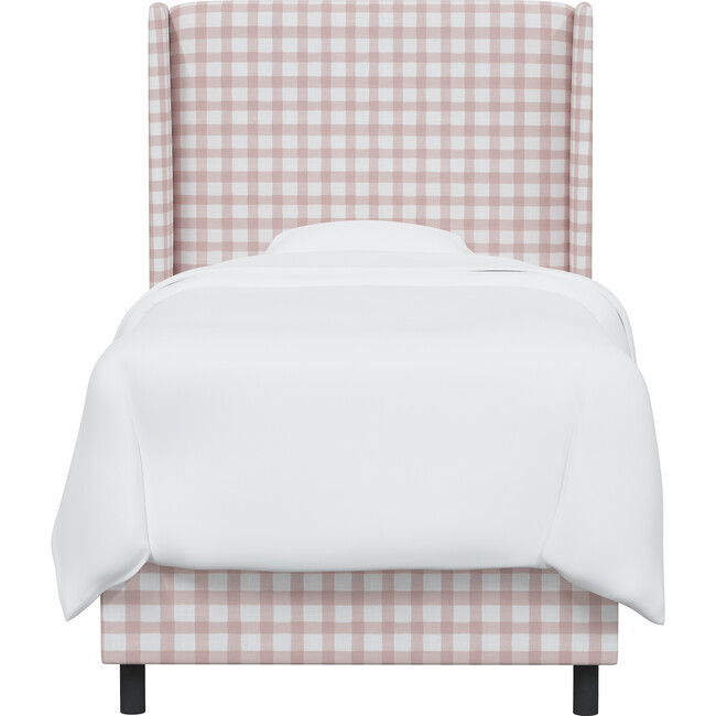 Quinn Wingback Bed, Pink Gingham