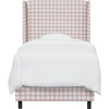 Quinn Wingback Bed, Pink Gingham - Beds - 1 - thumbnail