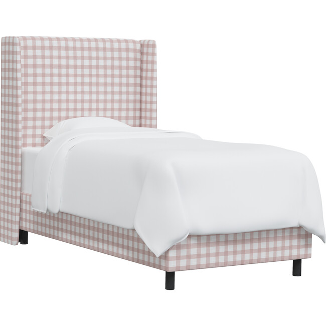 Quinn Wingback Bed, Pink Gingham - Beds - 2